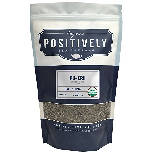 Product Cover Positively Tea Company, Organic Pu-Erh, Pu-Erh Tea, Loose Leaf, USDA Organic, 1 Pound Bag