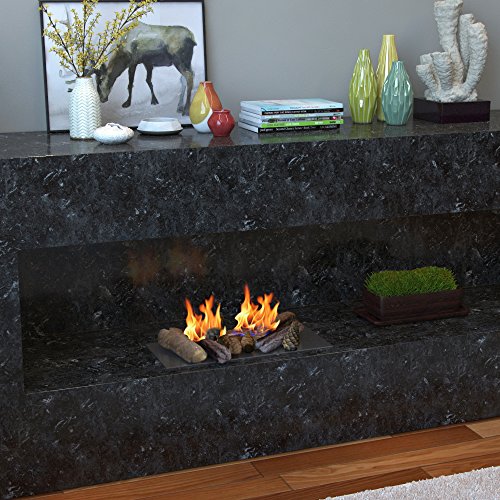 Product Cover Regal Flame 9 Piece Petite Set of Ceramic Wood Gas Fireplace Logs Logs for All Types of Indoor, Gas Inserts, Ventless & Vent Free, Propane, Gel, Ethanol, Electric, or Outdoor Fireplaces & Fire Pits.