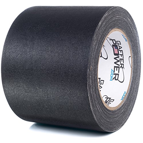 Product Cover Real Professional Premium Grade Gaffer Tape by Gaffer Power - 4 Inch X 30 Yards, Black- Made in The USA - Heavy Duty Gaffers Tape - Non-Reflective - Multipurpose - Better Than Duct Tape!