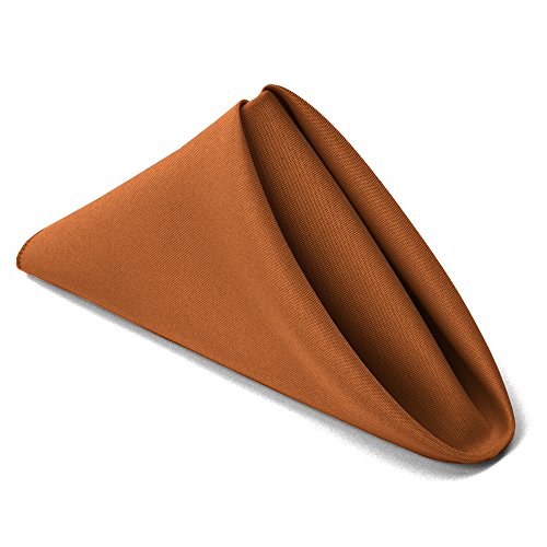 Product Cover TableLinensforLess 17x17 Inch Polyester Cloth Napkins, Set of 12 (Copper)