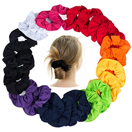 Product Cover CoverYourHair Pony Holders - Scrunchies for Hair - Scrunchy Hair Ties Bulk (Bright Colors 24 Pack)