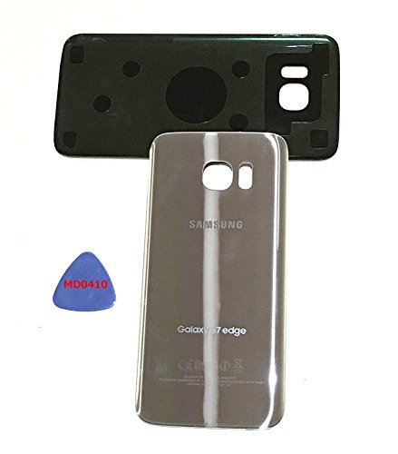 Product Cover (md0410) Galaxy S7 EDGE OEM SILVER TITATNIUM Rear Back Glass Lens Battery Door Housing Cover + Adhesive Replacement For G935 G935F G935A G935V G935P G935T with adhesive and opening tool
