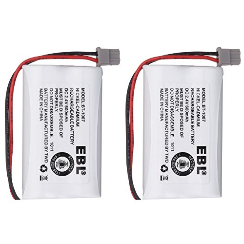 Product Cover EBL Model BT1007 Rechargeable Cordless Phone Battery for Uniden BBTY0651101, 2 Pack