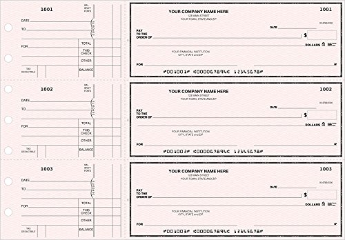 Product Cover General Manual Business Checks, 3 to a Page Pink Marble Multipurpose Checks, 250 Single Checks