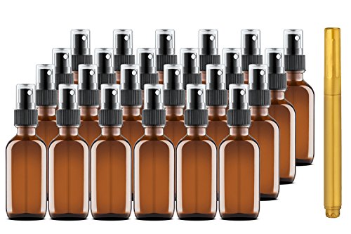 Product Cover Culinaire 24 Pack Of 2 oz Amber Glass Bottles with Spray Tops and Gold Glass Pen