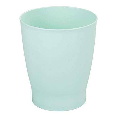 Product Cover mDesign Slim Round Plastic Small Trash Can Wastebasket, Garbage Container Bin for Bathrooms, Powder Rooms, Kitchens, Home Offices, Kids Rooms - Mint Green