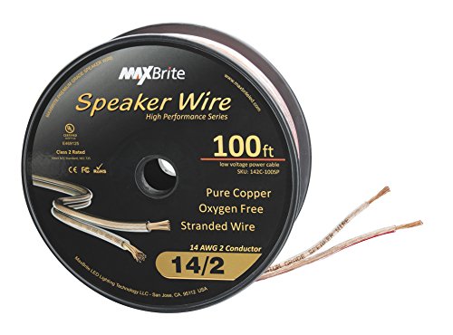 Product Cover High Performance 14 Gauge Speaker Wire, Oxygen Free Pure Copper - UL Listed Class 2 (100 Feet Spool)