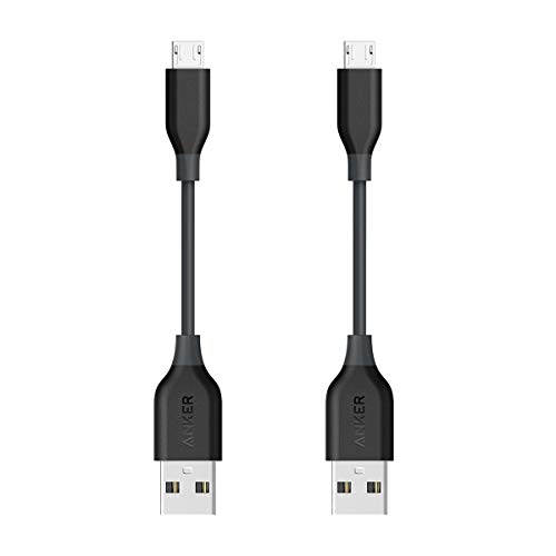 Product Cover Anker [2-Pack] Powerline Micro USB (4 Inches) - Durable Charging Cable, with Aramid Fiber and 5000+ Bend Lifespan for Samsung, Nexus, LG, Motorola, Android Smartphones and More (Gray)