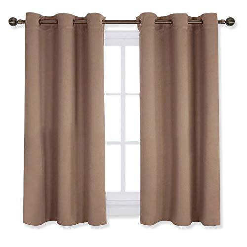 Product Cover NICETOWN Window Draperies Blackout Curtain Panels, Window Treatment Thermal Insulated Solid Grommet Blackout Drapes for Bedroom (One Pair,42 by 54 Inch,Cappuccino)