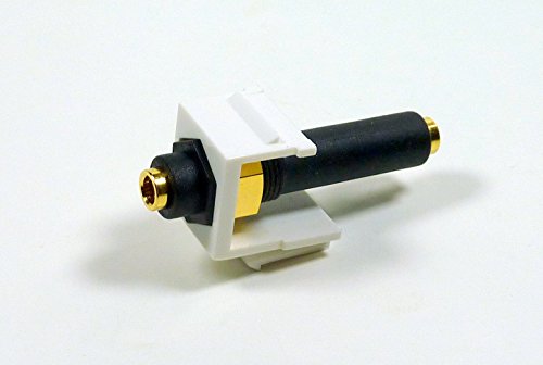 Product Cover 3.5mm Keystone Snap-In Stereo Jack White Female In-line Modular Coupler For Wall Plate; 45-774