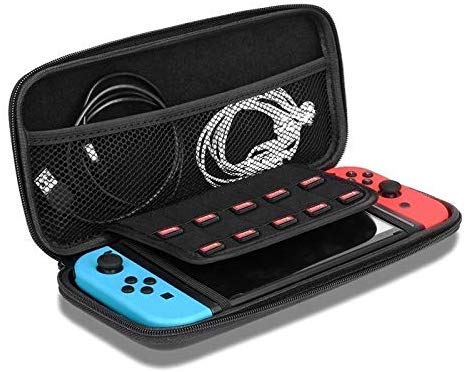 Product Cover Orzly Carry Case Compatible With Nintendo Switch - BLACK Protective Hard Portable Travel Carry Case Shell Pouch for Nintendo Switch Console & Accessories
