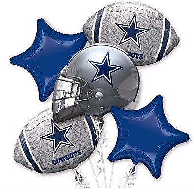 Product Cover Anagram NFL - Dallas Cowboys - Foil Balloon Bouquet, Silver/Blue