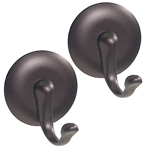 Product Cover iDesign AFFIXX Peel-and-Stick Strong Self-Adhesive Storage Hooks for Office, Kitchen, Entryway - Pack of 2, Medium, Bronze