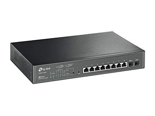 Product Cover TP-Link Jetstream 8 Port Gigabit Poe Switch | Smart Managed | 8 Gigabit Poe+ Port + 2 SFP, 116W | Up to 512 Vlan | 8K Mac Table | L2/L3/L4 Qos | Link Aggregation(T1500G-10Mps)