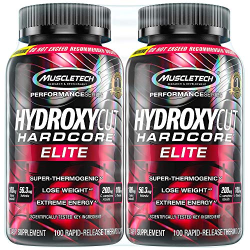 Product Cover Hydroxycut Hardcore Elite Weight Loss Supplement, Designed for Hardcore Weight Loss, Energy & Enhanced Focus, 100 Servings (200 Pills)