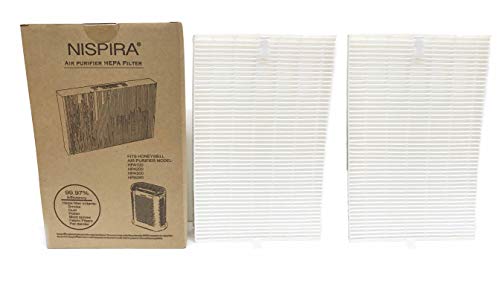 Product Cover Nispira True HEPA Replacement Filter R for Honeywell Air Purifier Models HPA300, HPA090, HPA100 and HPA200 Compared to HRF-R1 HRF-R2 HRF-R3, 2 Packs