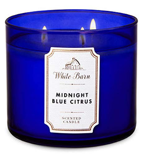 Product Cover Bath & Body Works White Barn 3-Wick Candle in MIDNIGHT BLUE CITRUS