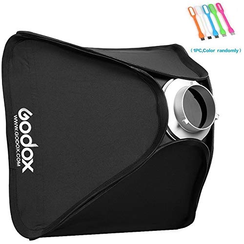 Product Cover Godox Portable 32x32 inches /80x 80 Centimeters Studio Lighting Photo Softbox Diffuser Bowens Mount for Studio Flash Strobe with CONXTRUE USB LED
