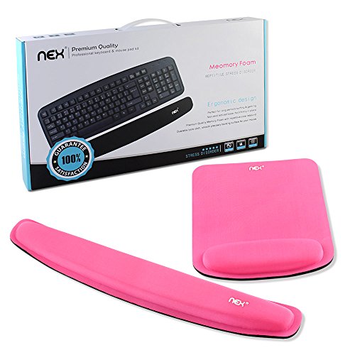 Product Cover NEX Ergonomic Mouse Pad with Wrist Support, Memory Foam Keyboard Wrist Rest for Computer, Laptop(Pink)