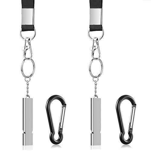 Product Cover Michael Josh 2PCS Emergency Survival Whistle Kit with Lanyards for Outdoor(Silver)