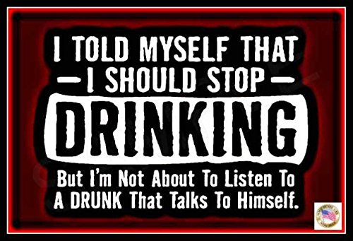 Product Cover Stop Drinking! Funny Man Cave Decor Sign MADE IN USA! 8
