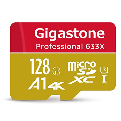 Product Cover Gigastone 128GB Micro SD Card, Professional 4K Ultra HD, High speed 4K UHD gaming, Micro SDXC UHS-I U3 C10 Class 10 Memory Card with Adapter