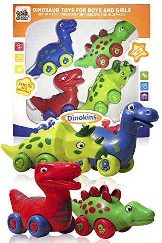 Product Cover 3 Bees & Me Dinosaur Toys for Boys and Girls - Set of 4 Toy Dinosaurs for Kids