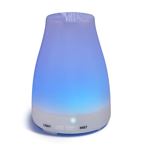 Product Cover Diffusers,Homeweeks 100ml Colorful Essential Oil Diffuser with Adjustable Mist Mode,Auto Off Aroma Diffuser for Bedroom/Office/Trip