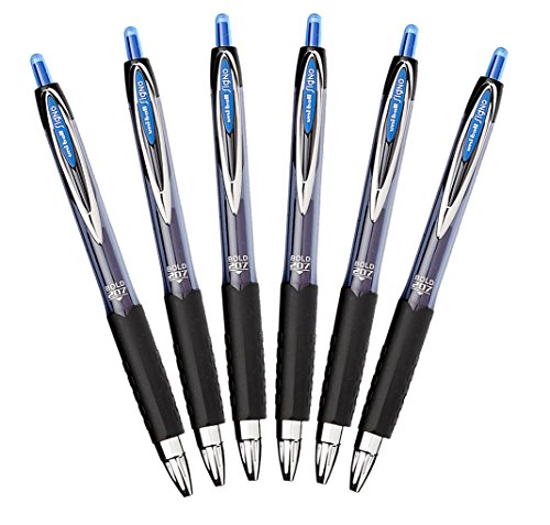 Product Cover Uni-Ball Signo 207 Retractable Gel Pen, 1.0mm Bold Point, Blue, Pack of 6