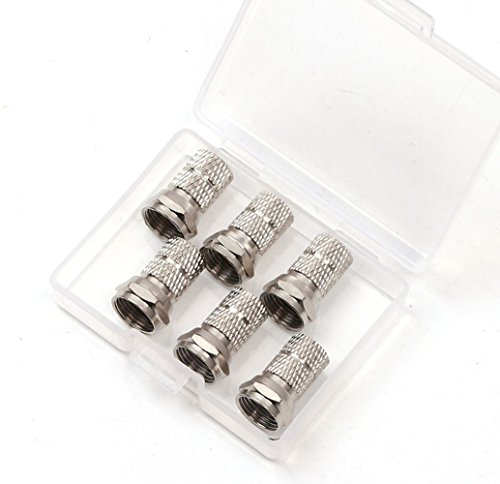 Product Cover RG6 F-Type Twist-On Coaxial Cable RF Connector Adapter Plug, 6PCS (Silver)