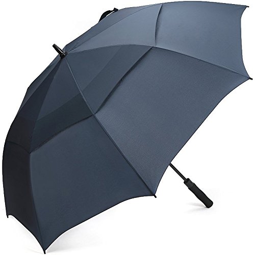 Product Cover G4Free 68 Inch Automatic Open Golf Umbrella Double Canopy Extra Large Oversize Windproof Waterproof Stick Umbrellas(Navy Blue)