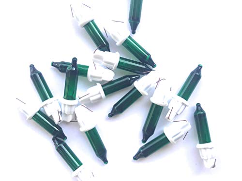 Product Cover 50 Replacement Christmas Mini Light Bulbs - 6 Volts - Green Mini Bulbs on White Base