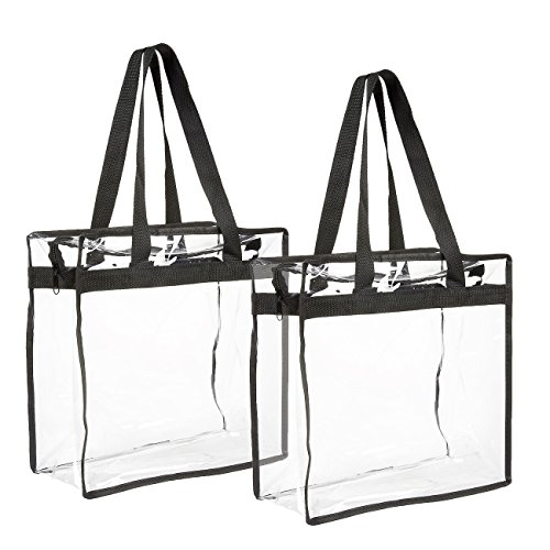 Product Cover 2-Pack Transparent Bag - Clear Tote Bag with Zipper - Stadium Approved 11.75
