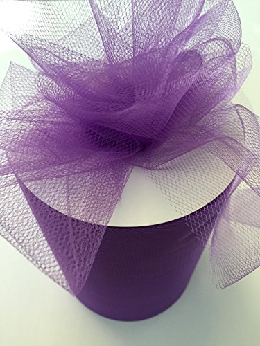 Product Cover Tulle Fabric Spool/Roll 6 inch x 100 yards (300 feet), 34 Colors Available, On Sale Now! (purple)