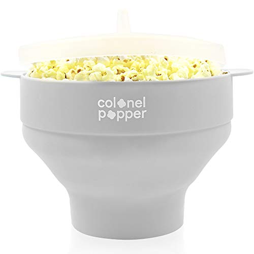 Product Cover Colonel Popper Microwave Popcorn Popper Maker Hot Air Popcorn Bowl (Gray)