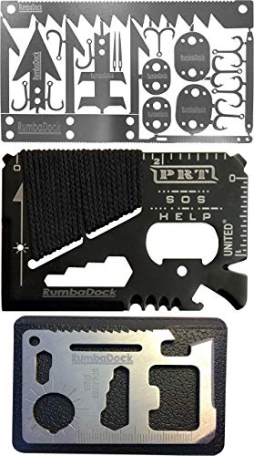 Product Cover Survival MultiTool Card (3 TOOL PACK) Bug Out Bag CampingTool: 3 Best Multi tools for Camping and Wilderness Survival Preppers Gear; Fishing Camping Hiking Hunting Emergency Kit: Lifetime Guarantee