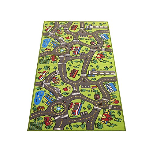 Product Cover Extra Large 6.6 Feet Long! Kids Carpet Playmat Rug | City Life, Great to Play with Cars & Toys - Have Fun! Safe, Learn, Educational -Ideal Gift for Children Baby Bedroom Play Room Game Play Mat Rugs