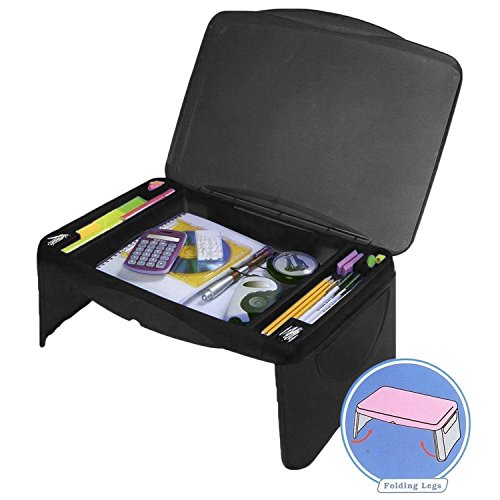 Product Cover Folding Lap Desk, laptop desk, Breakfast Table, Bed Table, Serving Tray - The lapdesk Contains Extra Storage space and dividers, & folds very easy,great for kids, adults, boys, girls