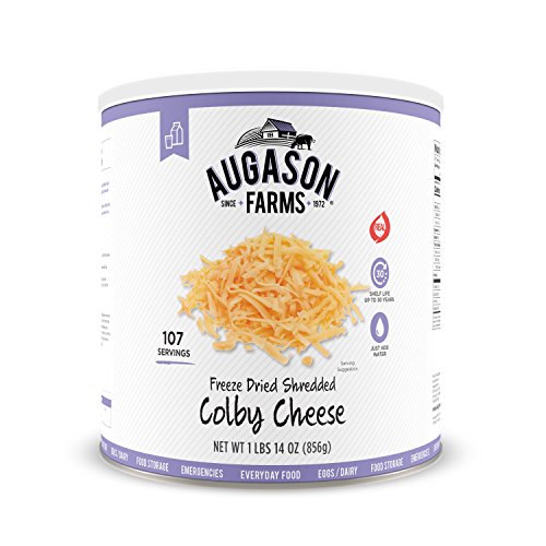 Product Cover Augason Farms Freeze Dried Shredded Colby Cheese 1 lbs 14 oz No. 10 Can