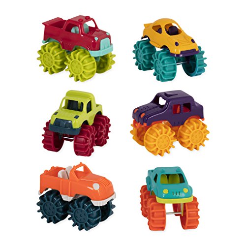 Product Cover Battat Mini Monster Trucks - Set of 6 Mini Trucks for Toddlers in Storage Bag for 2 years +