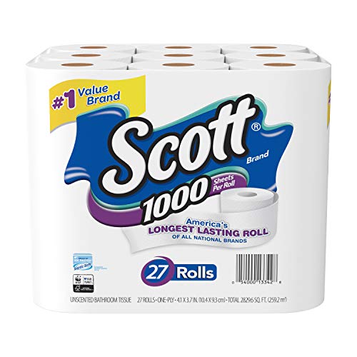 Product Cover Scott 1000 Sheets per Roll Toilet Paper, 27 Count