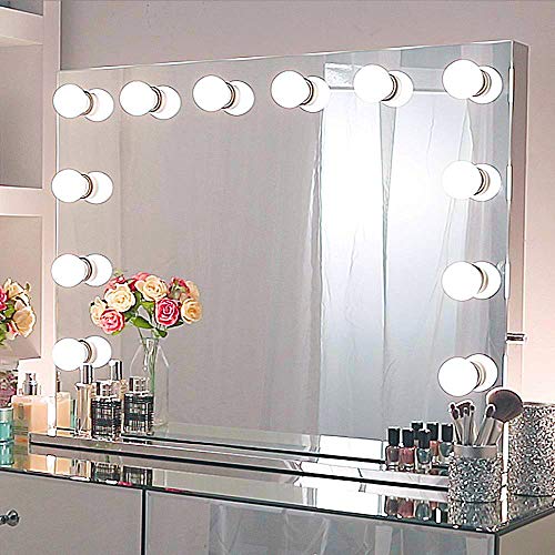 Product Cover Chende Hollywood Light, Makeup Dressing Table Set Mirrors with Dimmer, Tabletop Vanity LED Bulbs Included (8065, Frameless)