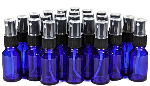 Product Cover Vivaplex, 24, Cobalt Blue, 15 ml (1/2 oz) Glass Bottles, with Black Fine Mist Sprayer's
