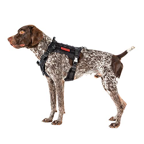 Product Cover OneTigris Tactical Dog Harness - Fire Watcher Comfortable Patrol K9 Vest (Black, Medium)