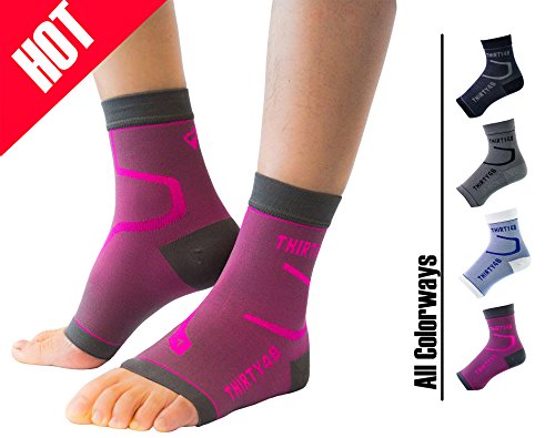 Product Cover Thirty48 Plantar Fasciitis Socks, 20-30 mmHg Foot Compression Sleeves for Ankle/Heel Support, Increasing Blood Circulation, Relieving Arch Pain, Reducing Foot Swelling