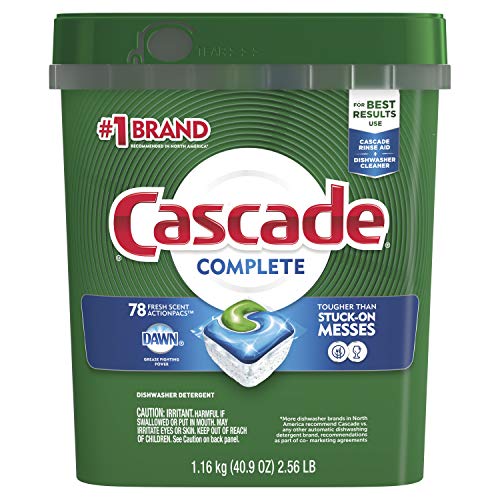Product Cover Cascade complete Actionpacs Dishwasher Detergent, Fresh Scent, 78Count