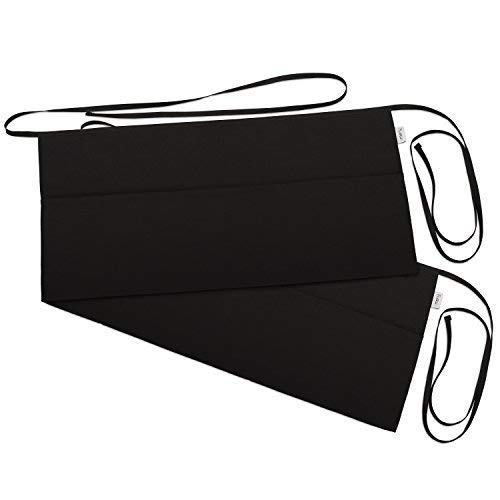 Product Cover 3 Pockets Waist Apron (Pack of 2) - Waitress apron, Kitchen apron, Black apron - by Rmeny (Black)