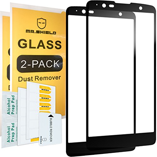 Product Cover [2-Pack]-Mr.Shield for LG Stylo 2 Plus [Tempered Glass] [Full Cover] [Black] Screen Protector with Lifetime Replacement