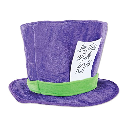 Product Cover Beistle 60059 Plush Mad Hatter Hat, Purple/Green