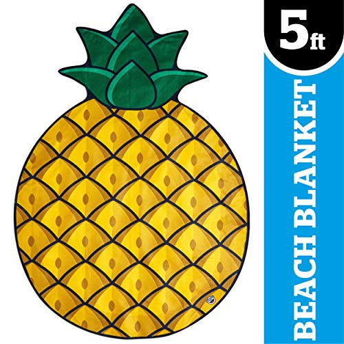Product Cover BigMouth Inc. Gigantic Pineapple Beach Blanket - Fun, 5' Wide Beach Blanket Perfect for the Beach, Pool, Lake and More, Machine Washable